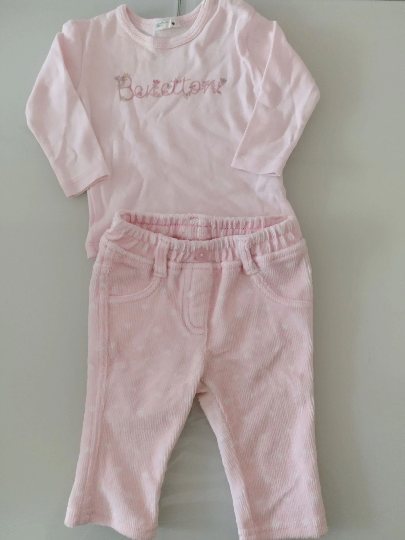 Conjunto de pantalón y camiseta rosa 3-6 messs